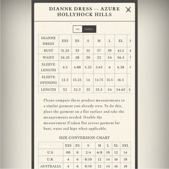 Doen Dianne Silk V Neck Puff Short Sleeve Mini Dress Blue Azure Hollyhock Hills - Picture 16 of 16